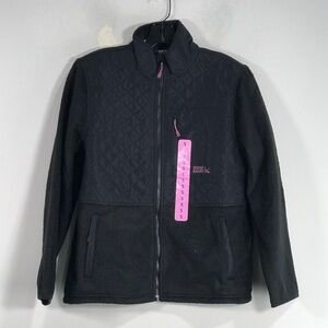 Eddie Bauer Mixed Media Fleece Jacket, Women's Size S - Black